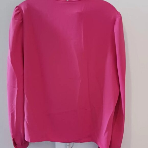 Womans Medium Solid Hot Pink Business Casual Button Up Skirt Set Unbranded - Picture 5 of 6